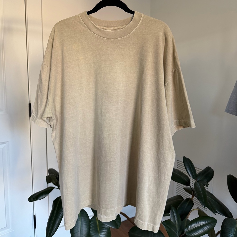 Los Angeles Apparel Men's Unique Green Beige T-Shirt